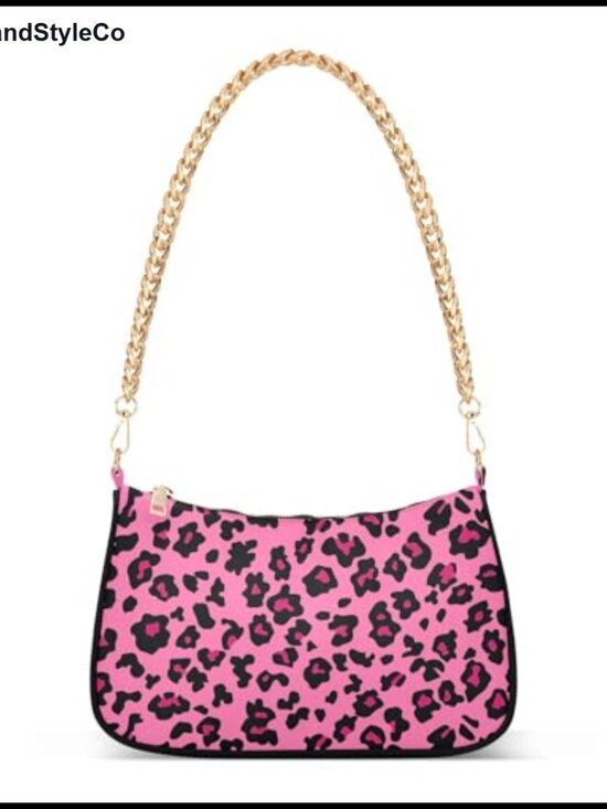 Handbags - Women's Polyester Hobo Shoulder Bag with Gold Chain Strap and Zipper Closure